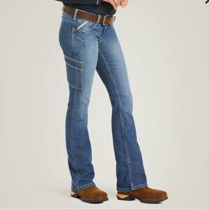 Ariat Rebar Mid Rise Raven DuraStretch Boot Cut Jean